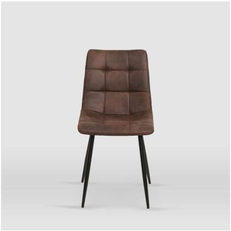 Pack de 4 sillas modelo Ivy tapizadas en microfibra chocolate, 51cm(ancho ) 87.5cm(altura) 54cm(fondo)