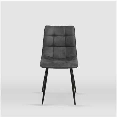 Pack de 4 sillas modelo Ivy tapizadas en microfibra gris pizarra, 51cm(ancho ) 87.5cm(altura) 54cm(fondo)