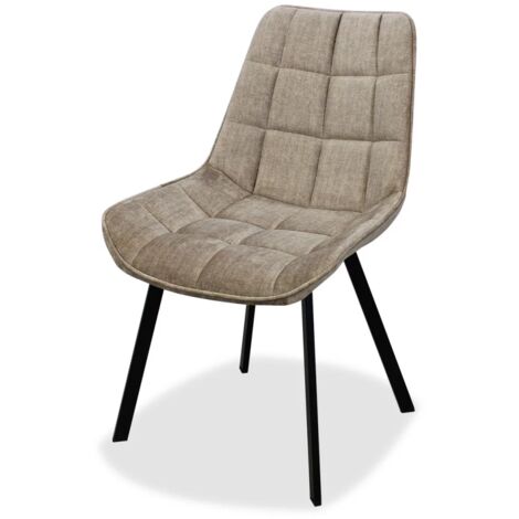 Pack de 4 sillas modelo Jimena tapizadas en textil beige, 87cm(alto) 52cm(ancho) 45cm(largo)