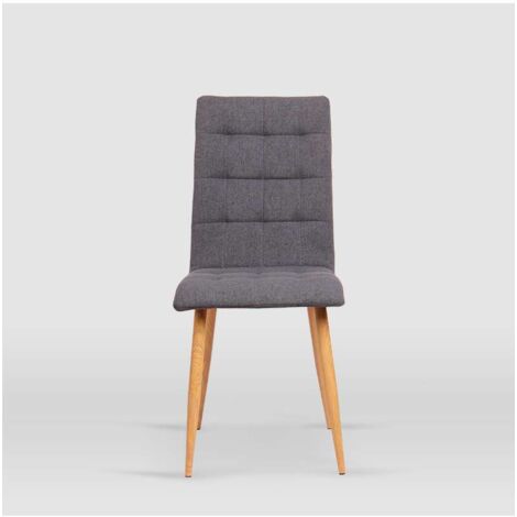 Pack de 4 sillas modelo Nadia tapizadas en textil gris piedra, 43cm(ancho ) 94cm(altura) 59cm(fondo)