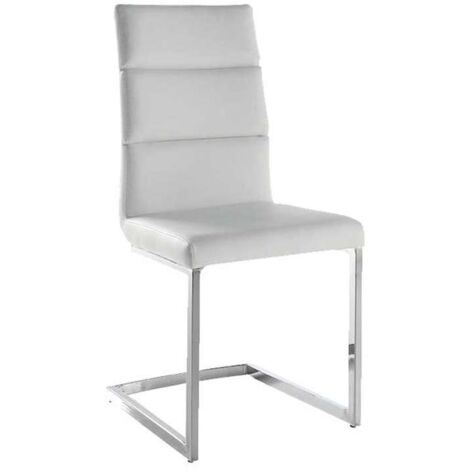 Pack de 4 sillas modelo Patricia acabado polipiel blanca, 45 x 59 x 97/48 cm (largo x ancho x alto)