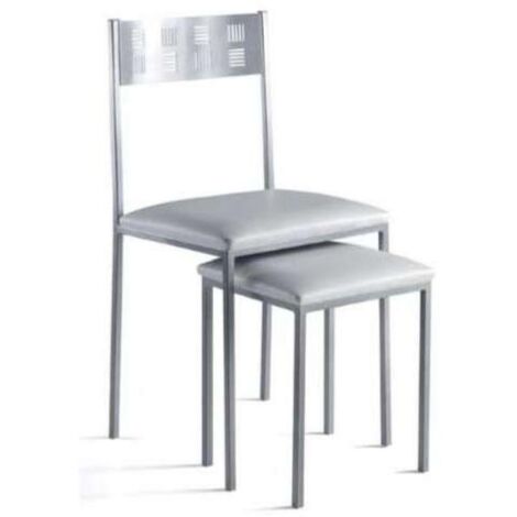 Pack de 4 sillas para salón o cocina acabado blanco, 83 cm(alto)46 cm(ancho)39 cm(largo)
