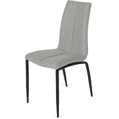 Pack de 4 sillas Ronda tapizadas en gris claro. 91 cm (alto) 40 cm (ancho) 60 cm (fondo)