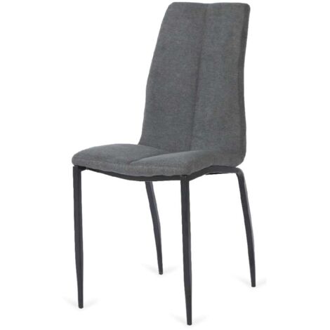 Pack de 4 sillas Ronda tapizadas en gris oscuro. 91 cm (alto) 40 cm (ancho) 60 cm (fondo)