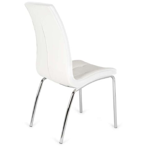 Pack de 4 sillas San Sebastián tapizado en polipiel blanco. 42 cm(ancho ) 96 cm(altura) 55 cm(fondo)