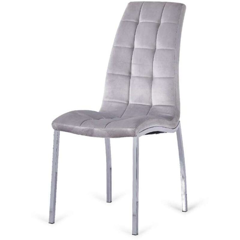 

Pack de 4 sillas San Sebastián velvet a elegir en gris oscuro o claro. 96 cm (alto) 42 cm (ancho) 55 cm (fondo) Color GRIS CLARO