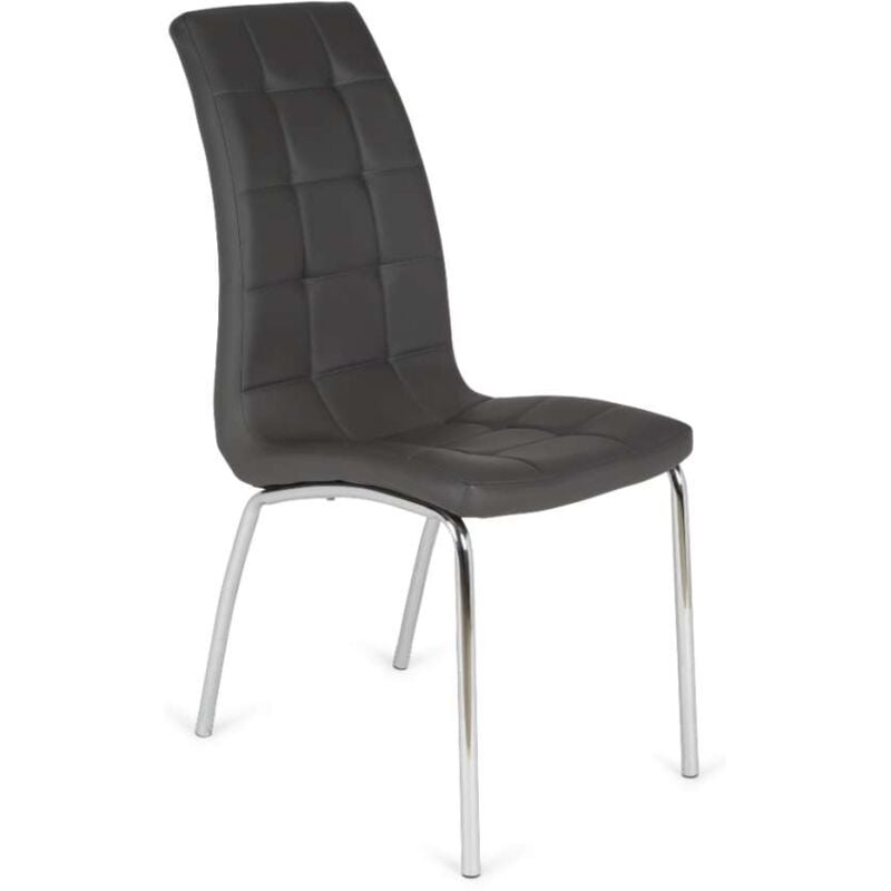 

Pack de 4 sillas en polipiel San Sebastian. A elegir blanco, negra, chocolate o gris. 42 cm(ancho ) 96 cm(altura) 55 cm(fondo) Color GRIS
