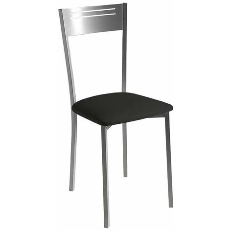 Pack de 4 sillas tapizado en polipiel negro, 86cm(alto) 40cm(ancho) 47cm(largo)
