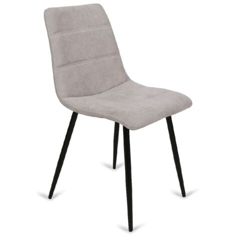 Pack de 4 sillas Valencia tapizadas en tejido beige. 45 cm(ancho ) 86 cm(altura) 51 cm(fondo)