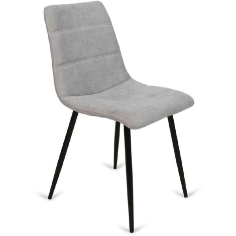 Pack de 4 sillas Valencia tapizadas en tejido gris. 45 cm(ancho ) 86 cm(altura) 51 cm(fondo)