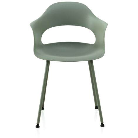 Pack De 4 Sillones Pp Color Pistacho Con Patas Metalicas