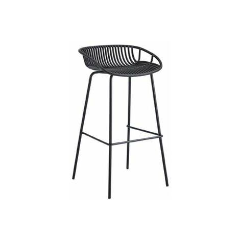 Pack de 4 taburetes Shell con respaldo acabado negro. 88cm(alto) 44cm(ancho) 47cm(fondo)