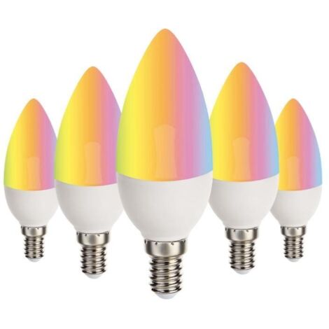 Pack de  5 - Ampoule LED Connectée Wifi E14 5.5W RGBW C37 - SILUMEN