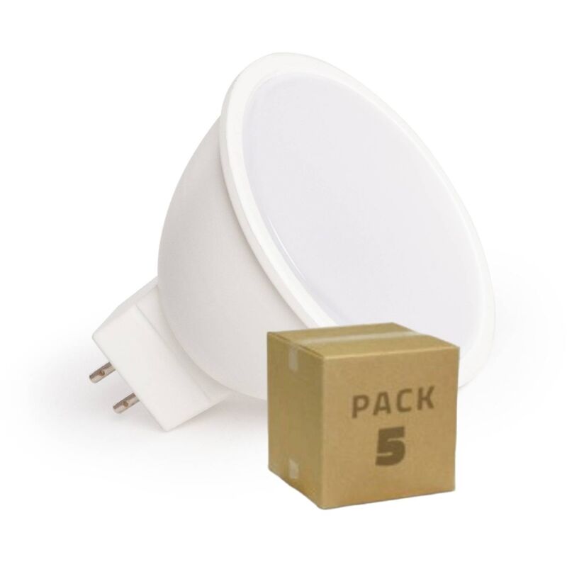 Pack de 5 Ampoules LED GU5.3 6W 550 lm MR16 No Flicker 6000K Blanc froid