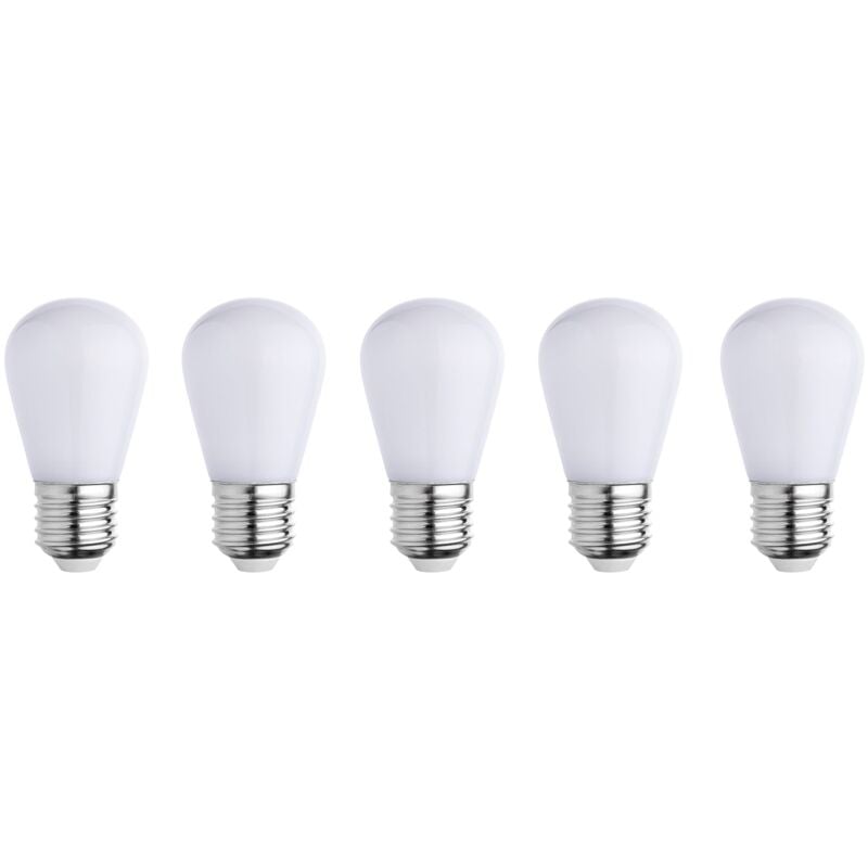 Lot de 5 ampoules compatible guirlande party bulb white Blanc Plastique E27