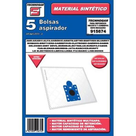 ERSA Pack de 5 bolsas para aspirador Karcher TSC-555 Ufesa AEG 915674