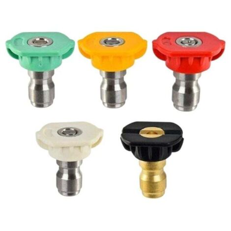 Pack de 5 boquillas, chorro plano, chorro recto y espuma para PULVERIZADOR PRO y DORSAL, rojo, naranja, verde, negro, blanco