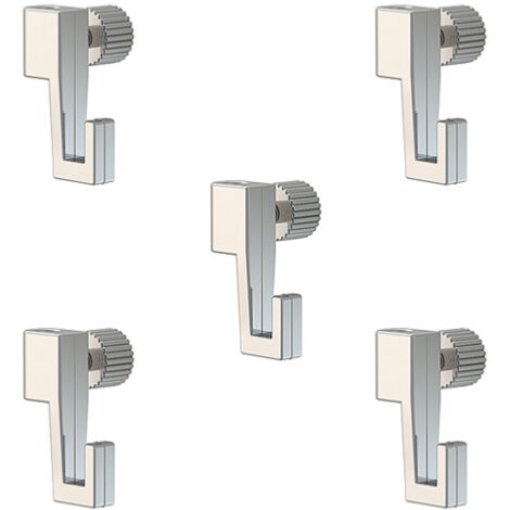 Pack de 5 crochets à visser 4 kg 2 mm – Adaptés pour fil perlon 2 mm et câble acier 1,8 mm – Usage léger – Accessoire pour cimaises – Arti Teq