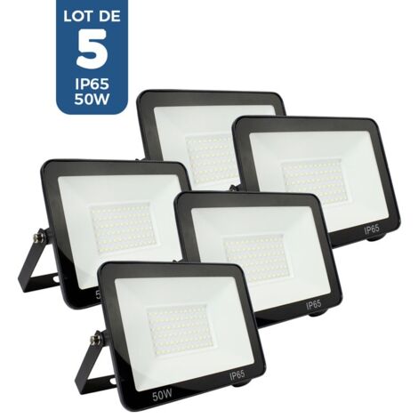 Pack de 5 Focos proyectores exterior LED 50W 4584LM IP65 Blanco Cálido - Blanco Cálido