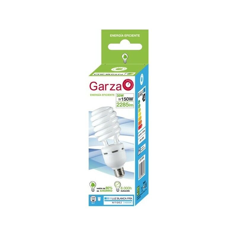 

Pack de 5 Lighting - Bombilla Espiral Luz NeutraT4 HP 35W E27 2285 Lúmenes 4.000K - Garza