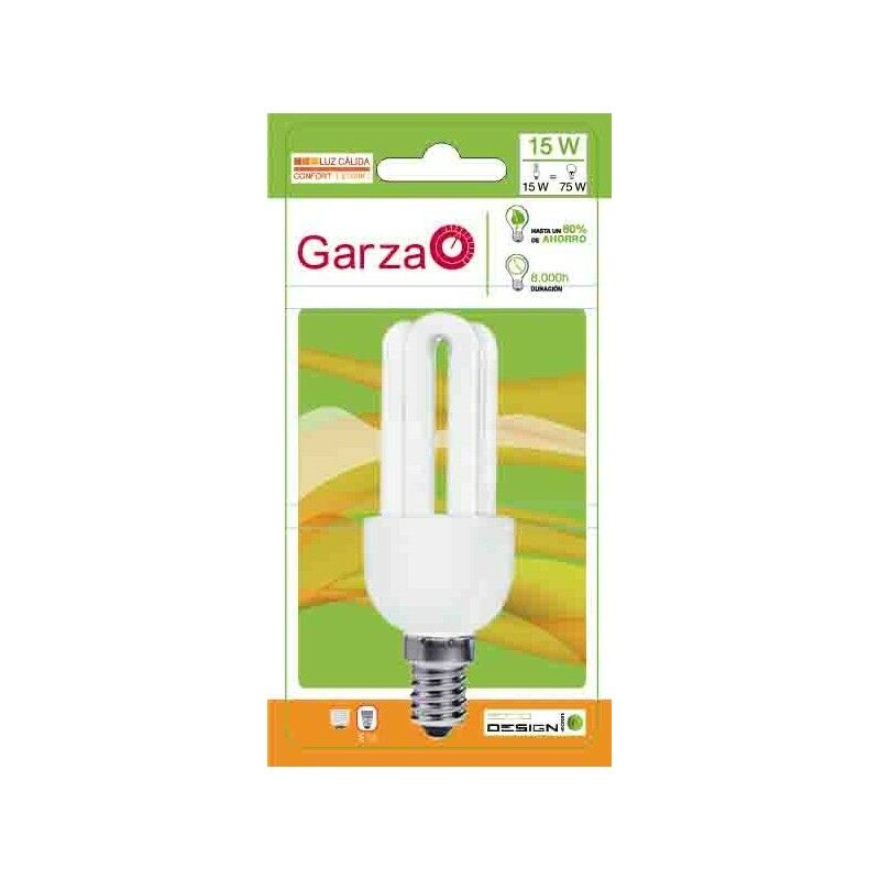 

Pack de 5 Lighting Bombilla Fluorescente Compacta Stick T3 15W E14 800 Lúmenes 2700K - Garza