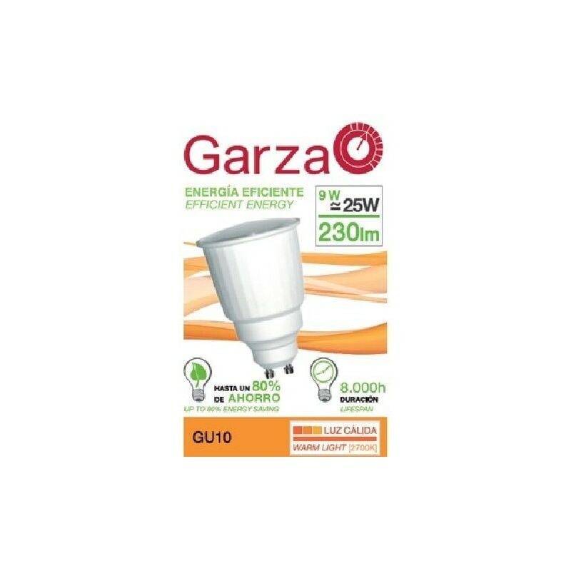 

Pack de 5 Lighting - Bombilla Reflectante Luz Cálida GU10 T2 9W 230 Lúmenes 2.700K - Garza