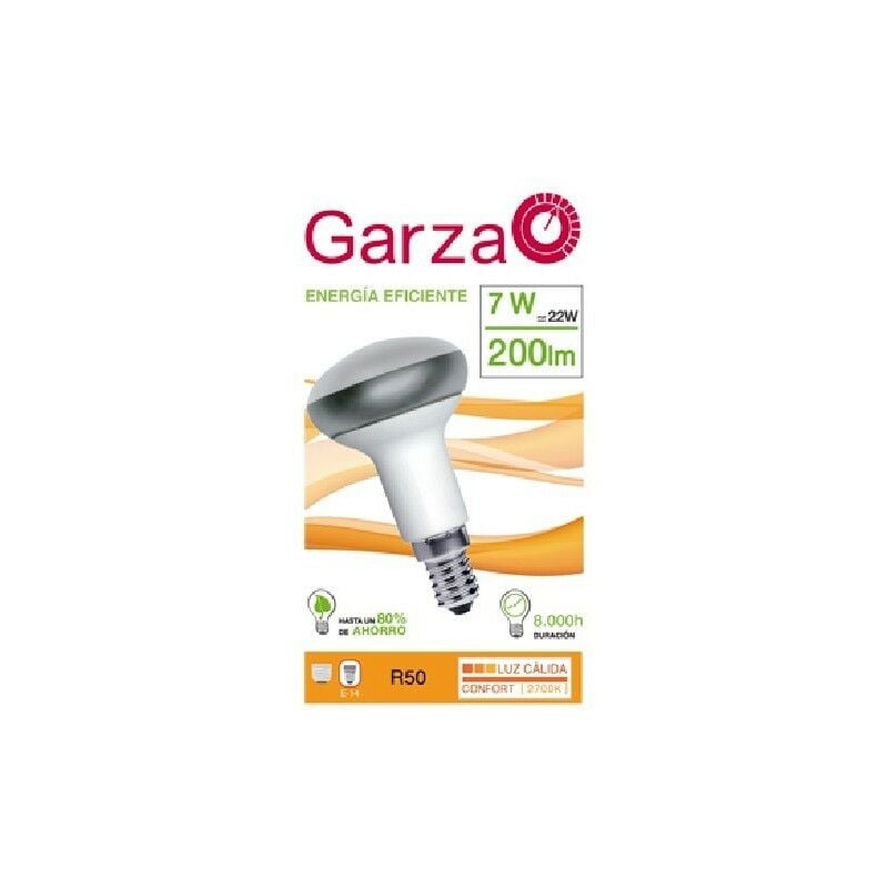 

Pack de 5 - Garza Lighting - Bombilla Reflectante Luz Cálida R50 7W E14 200 Lúmenes 2.700K