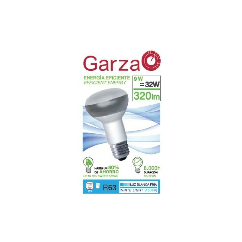 

Pack de 5 Lighting - Bombilla Reflectante Luz Fría R63 9W E27 320 Lúmenes 4.000K - Garza