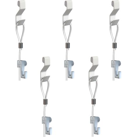 Pack de 5 kit d'accrochages tableaux Artiteq - suspension sur grilles, panneaux, cloisons - Max 4kg