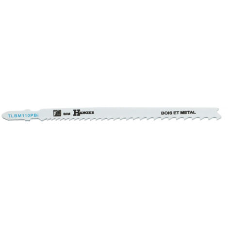 Pack de 5 lames de sci sauteuse TLBM110PBI pour bois et métal 110mm - HANGER - 150212