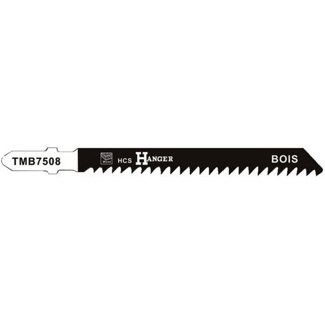 Pack de 5 lames de scie sauteuse TMB7508 pour le bois 75mm - HANGER - 150220