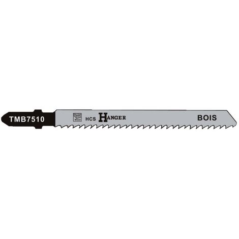 Pack de 5 lames de scie sauteuse TMB7510 pour le bois 75mm - HANGER - 150216