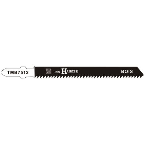 Pack de 5 lames de scie sauteuse TMB7512 pour le bois 75mm - HANGER - 150221