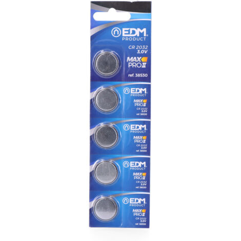 Pack de 5 Pila de litio botón CR2032 EDM