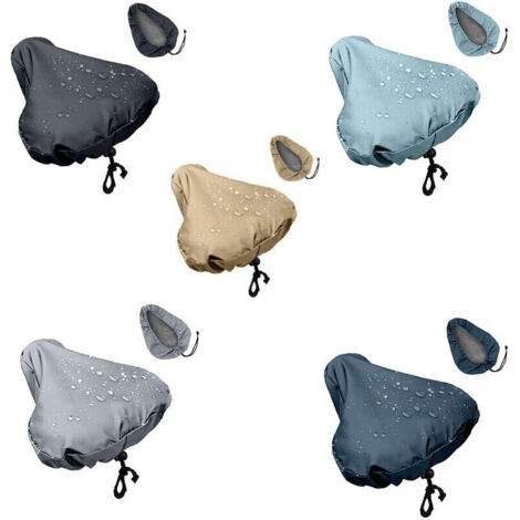 Pack de 5 protectores de asiento, fundas impermeables para sillín de bicicleta, fundas para muebles de jardín - azul cielo + gris + azul marino + negro + blanco roto - RAPANDA