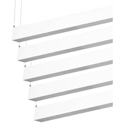 Pack de  5 - Réglette suspendue 35W 5.5 x 7 x 120 cm - Blanc Froid  / Blanc - SILUMEN