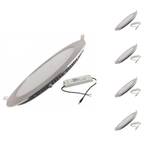 Pack de  5 - Spot LED Encastrable Rond ALU 12W - Blanc Neutre 4000K - 5500K - SILAMP