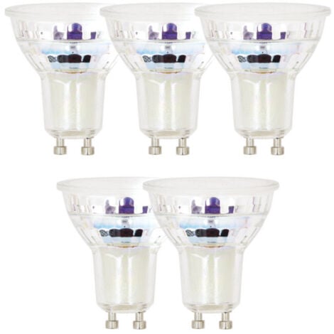 XANLITE Pack de 5 Spots LED, culot GU10, 4,8W cons. (50W eq.), 345 lumens, lumière blanc chaud