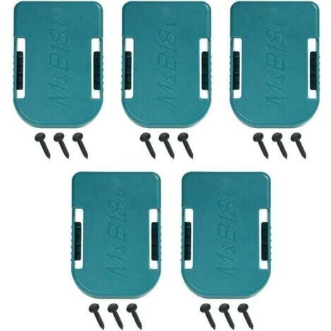 Pack de 5 Supports de Support de Batterie pour Makita également pour Bosch18V Couvercle de Batterie, Support de Support de Batterie pour Clip de Ceinture sur Le Mur de l'étagère