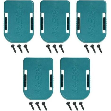 Pack de 5 Supports de Support de Batterie pour Makita également pour Bosch18V Couvercle de Batterie, Support de Support de Batterie pour Clip de Ceinture sur Le Mur de l'étagère
