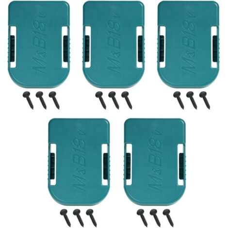 Pack de 5 Supports de Support de Batterie pour Makita également pour Bosch18V Couvercle de Batterie, Support de Support de Batterie pour Clip de Ceinture sur Le Mur de l'étagère
