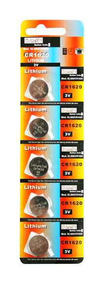 

Pack de 5 uds Pila de litio, tipo botón. 3 V CR1620 Electro Dh 52.500/CR1620 8430552108695