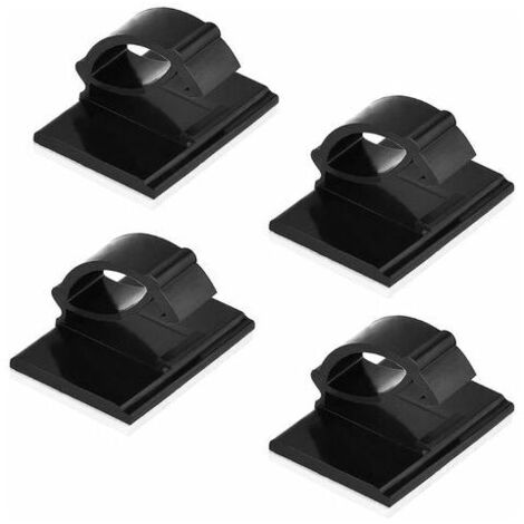 Pack de 50 attache-câbles autocollants en plastique 14 x 19 mm – Pour fils jusqu'à 5 mm – Adhésifs résistants à la chaleur – Pour bureau et voiture
