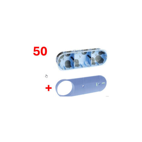 Pack de 50 Boîtes d'encastrement étanche pour cloisons sèches 40mm - 3 postes - 52266 - Eurohm
