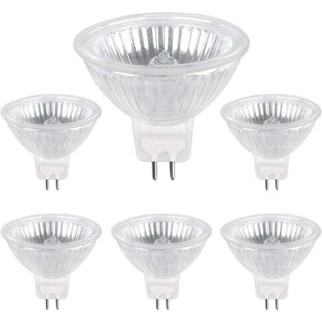 Pack de 6 Ampoules Halogènes MR16 GU5.3 50W 220V Dimmable 680lm Blanc Chaud 2700K