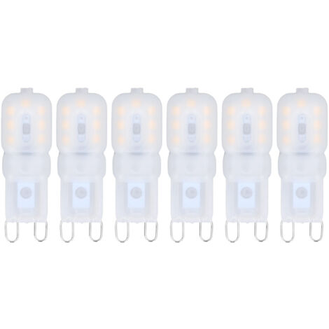 Pack de 6 Ampoules LED G9 Dimmable 3W - Économie d'énergie 360° pour Suspensions et Plafonniers, Blanc Chaud 220-240V