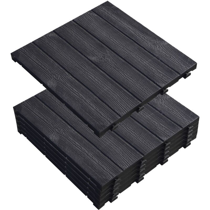 

Wellhome - Pack de 6 baldosas plásticas para suelo exterior de 39x39x2,5 cm. Superficie total 0,9m². Colección Easy - Gris