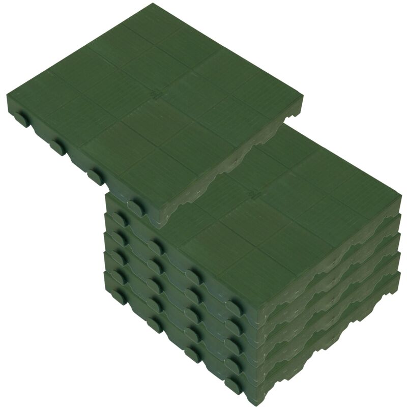 

Pack de 6 baldosas plásticas para suelo exterior de 39x39x4,8 cm. Superficie total 0,9m² Colección COMBI - Verde