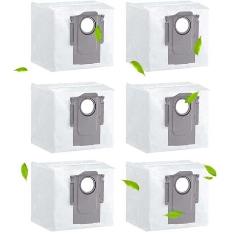 Pack de 6 bolsas para aspiradora Xiaomi Roborock S7 Maxx Ultra / Q7 Max / Q7 Max+ / S7 Pro Ultra / G10s / G10s Pro / Q5+, accesorios de repuesto, gran capacidad de 3 l.