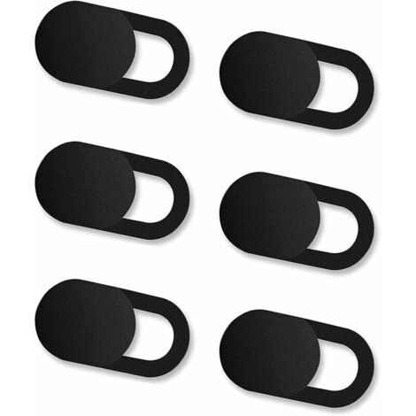 Pack de 6 Cache Webcam,  Webcam Cover Autocollant Coulissant Couverture de Caméra Frontale Ultrafin - Noir